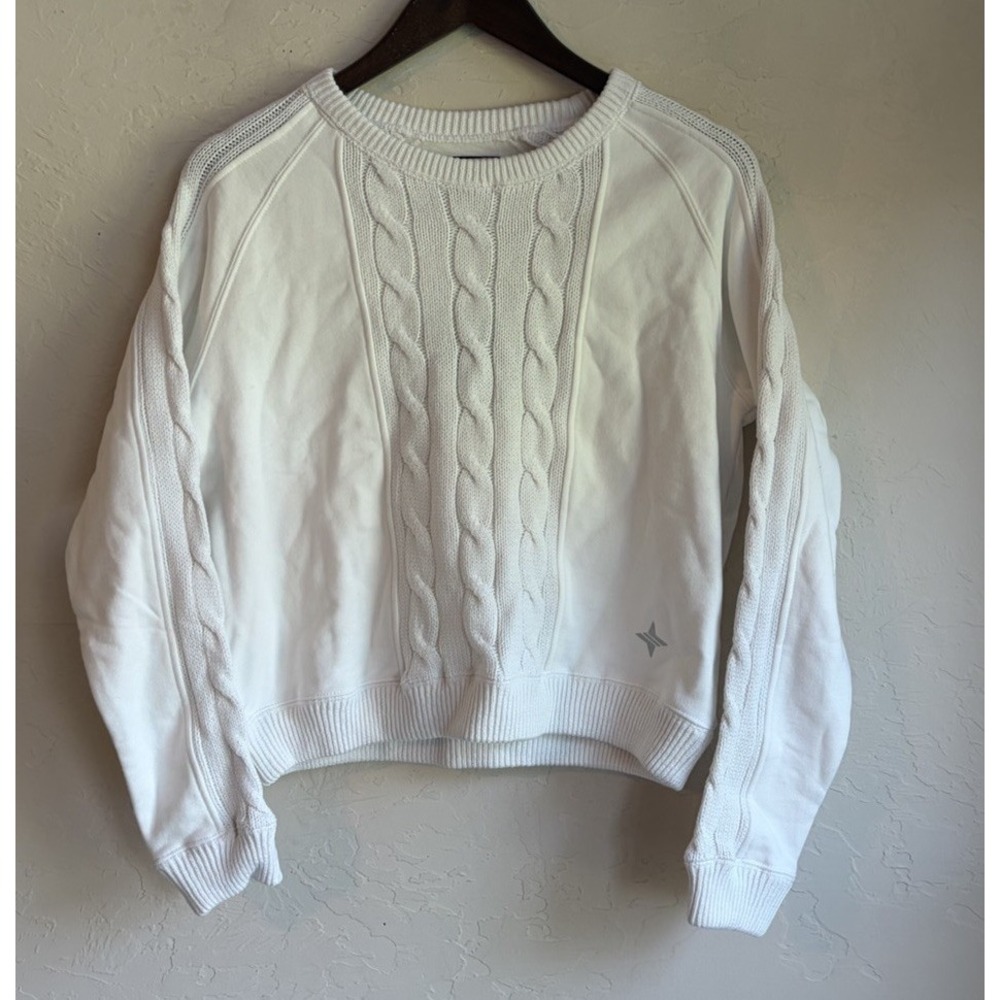 Tuckernuck Tnuck Sport Cable Knit Reid Sweatshirt NWT S White Preppy Old Money